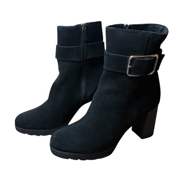 LA CANADIENNE Milo Black Waterproof Suede Buckle Accent Cushioned NEW 8.5 - Picture 2 of 9